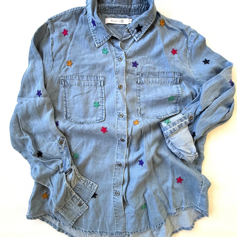 Billy T Rainbow Star Button Down
